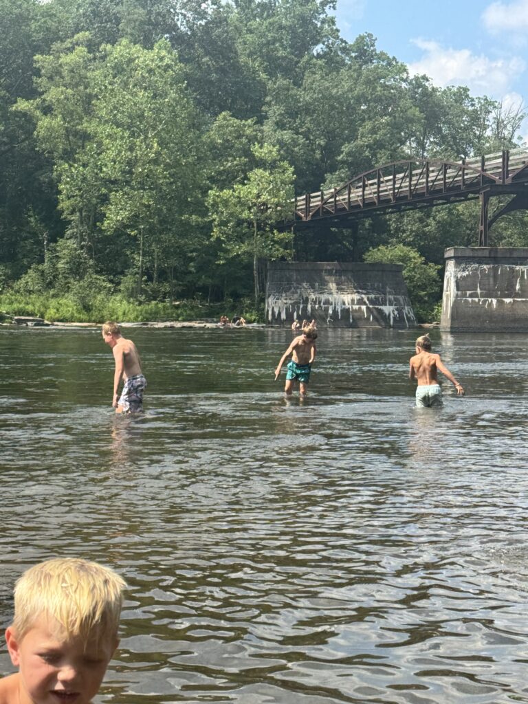 wading in the Youghiogheny River