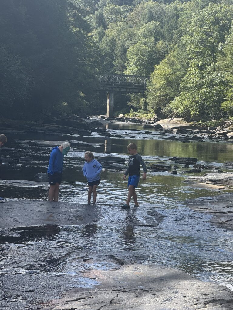 wading at Swallow Falls state park