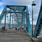children walking on walnut street bridge