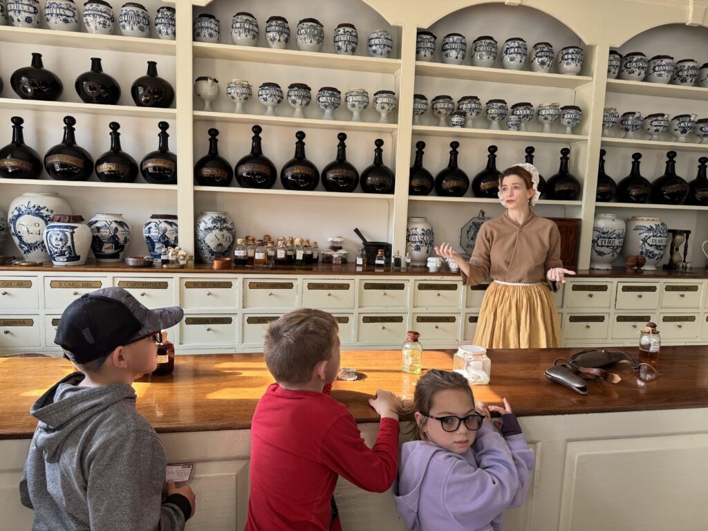 apocathery store demo at colonial williamsburg