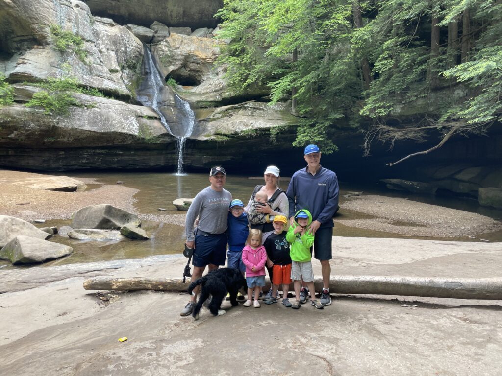 Hocking Hills Ohio waterfalls and trails on a family weekend road trip from Cleveland