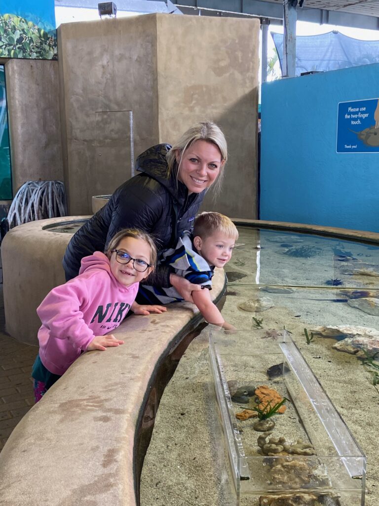 family at mote marine anna maria island beach vacation