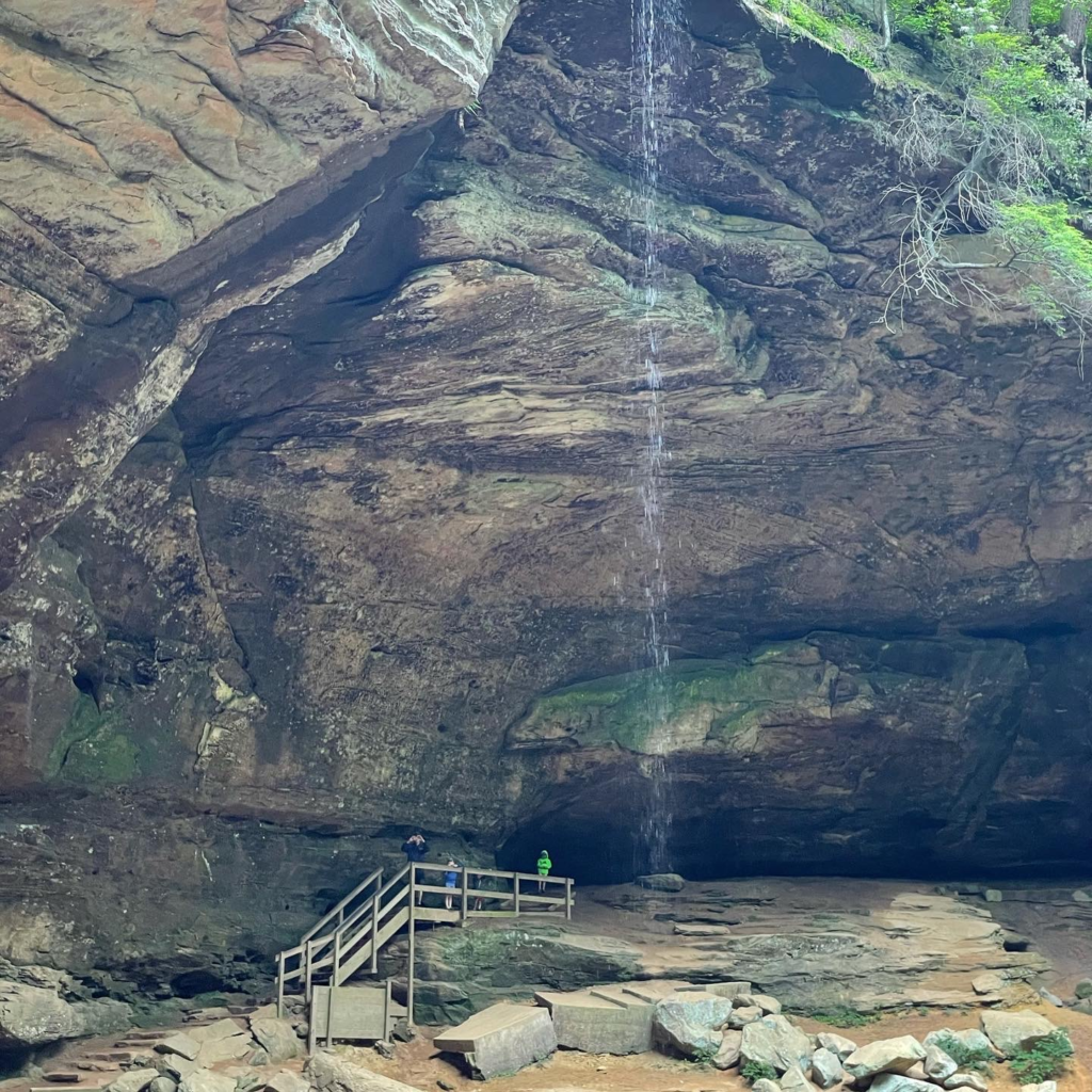 view of ash cave falls hocking hills ohio