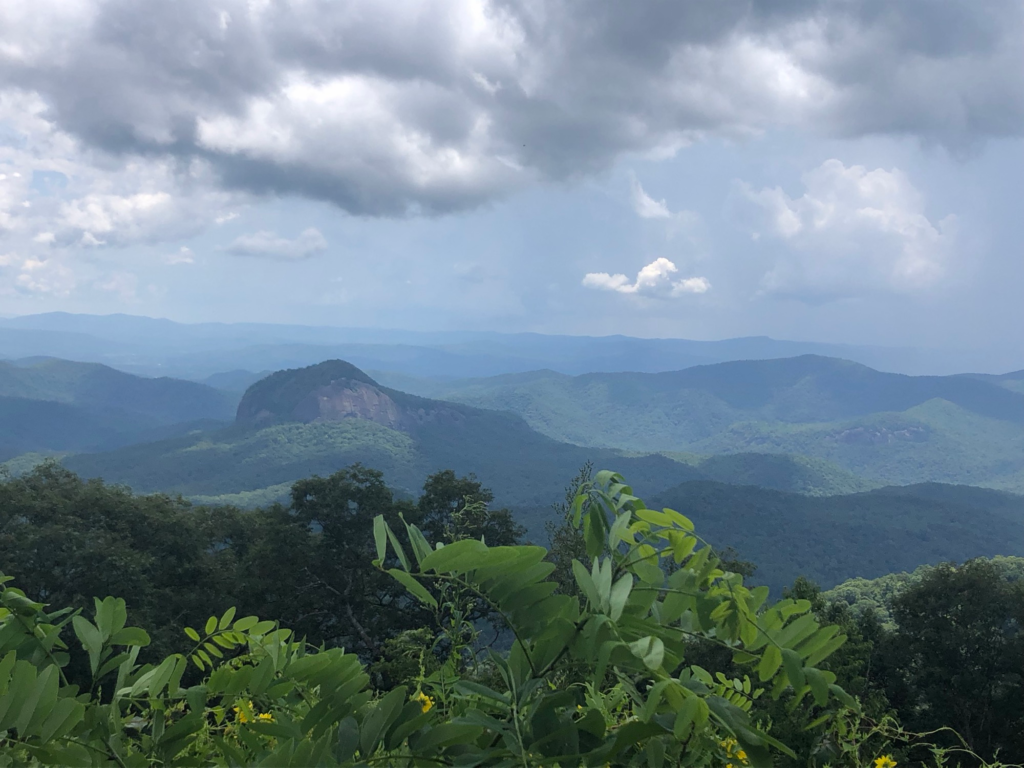 view of blue ridge mountains from lookout on the blue ridge parkway, brevard north carolina family vacation
