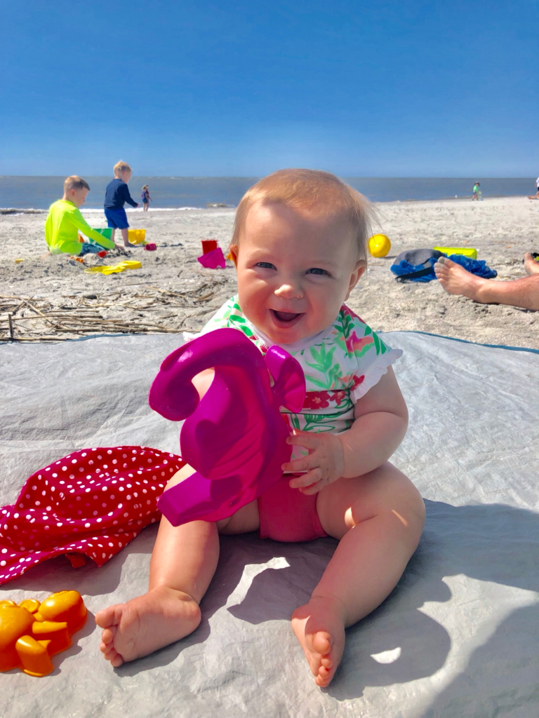 baby girl at wild dunes beach isle of palms south carolina